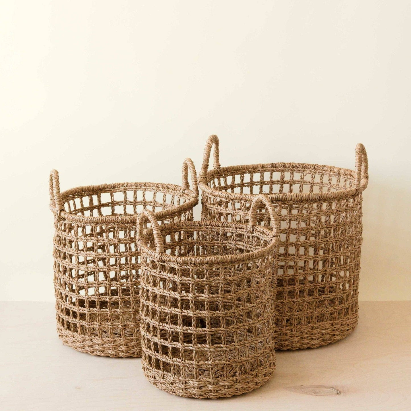 Open Weave Basket with Handle