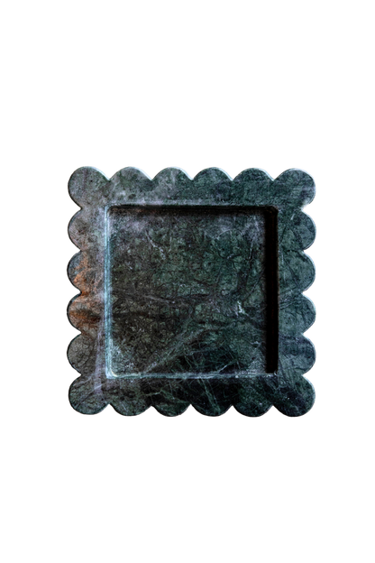 Green Marble Scalloped Tray