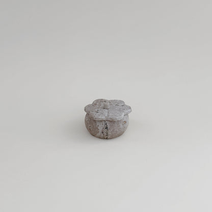 White Travertine Lidded Bowl