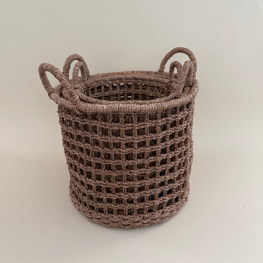 Open Weave Basket with Handle