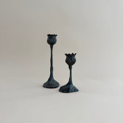 Bronze Poppy Candle Holders