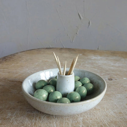 Stoneware Toothpick Dish